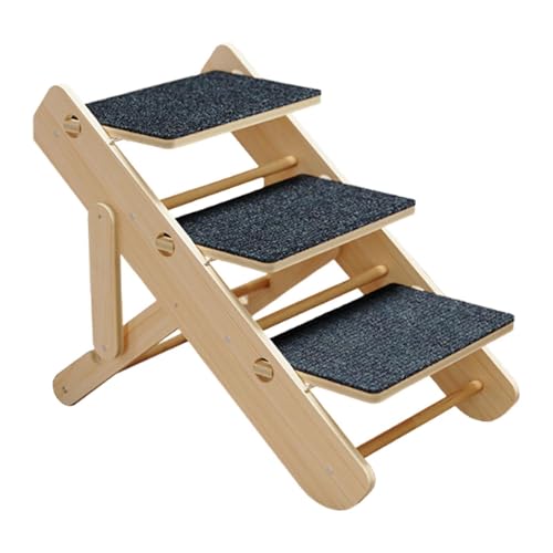 Colcolo de Perro de Mascota de Madera Plegable Puertos de Fieltro Portes Portables para Mascotas pequeñas a Medianas Multifuncionales 3 Niveles