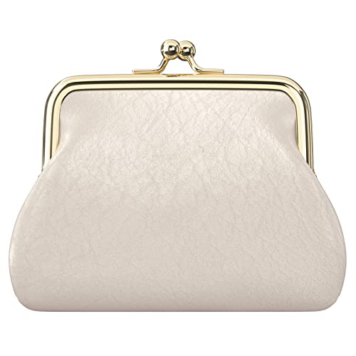 Image of Coin Purse, Small PU Leather Change Purse, Coin Wallet with Clasp, Car Change Holder Pouch for Woman Men Kids Girls, Apricot