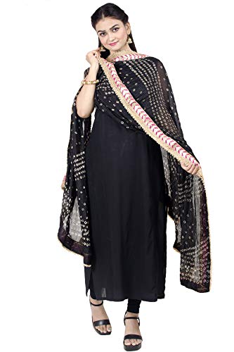 Chandrakala Bandhani Dupatta for Women,Shawl Scarf Wrap Chunni (D195-P)3