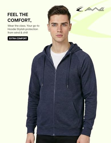 Image of AWG ALL WEATHER GEAR Hoodies for Men | Men's Solid Hooded Sweatshirt | Winter Wear | Pullover | Jackets for Men Stylish | Zipper Hooded Sweatshirt