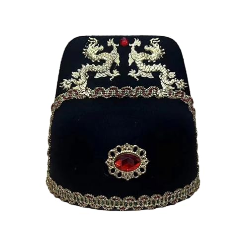 PLCPDM Chapeau de costume pour fêtes et festivals, chapeau décoratif pour adultes, enfants, filles, garçons, fête, chapeau chinois traditionnel