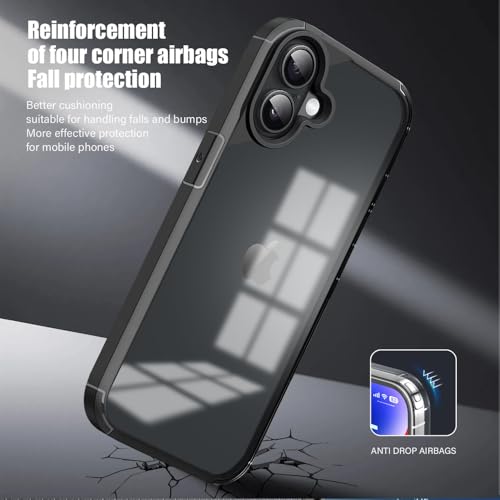 Image of KARWANBack Cover |Shockproof Bumper Case | Full Camera Protection | Raised Edges | Super Soft Side TPU | Bumper Case for iPhone 16 -Black