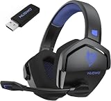 NUBWO G06 Cascos Gaming Inalámbricos con Drivers de 50 mm para PC/Ps5/Ps4/NS/Mobile, Auriculares Gaming Inalámbricos con 2.4 GHz+Bluetooth 5.3 Modo Dual,7.1 Sonido Envolvente,Duración 100Hr+ - Azules