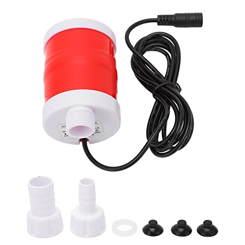 Tauchpumpe, Mini-Entwässerungspumpe, Teichpumpe, Aquarium, Umwälzpumpe, Tauchpumpe, Kleine Pumpe, Leise, Hubhöhe 6 M, DC 12 V, Fördervolumen 700 L/h