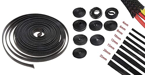 Image of DIY Crafts Pack Of 5 Meter, 4mm, ELECTRIC 5 /10M Grey Black Insulated Braid Sleeving 2 /4 /6 /8 /10 /12 /15 /20 /25mm Tight PET Expandable Wire Cable Protection Cord Wi (Pack Of 5 Meter, 4mm)