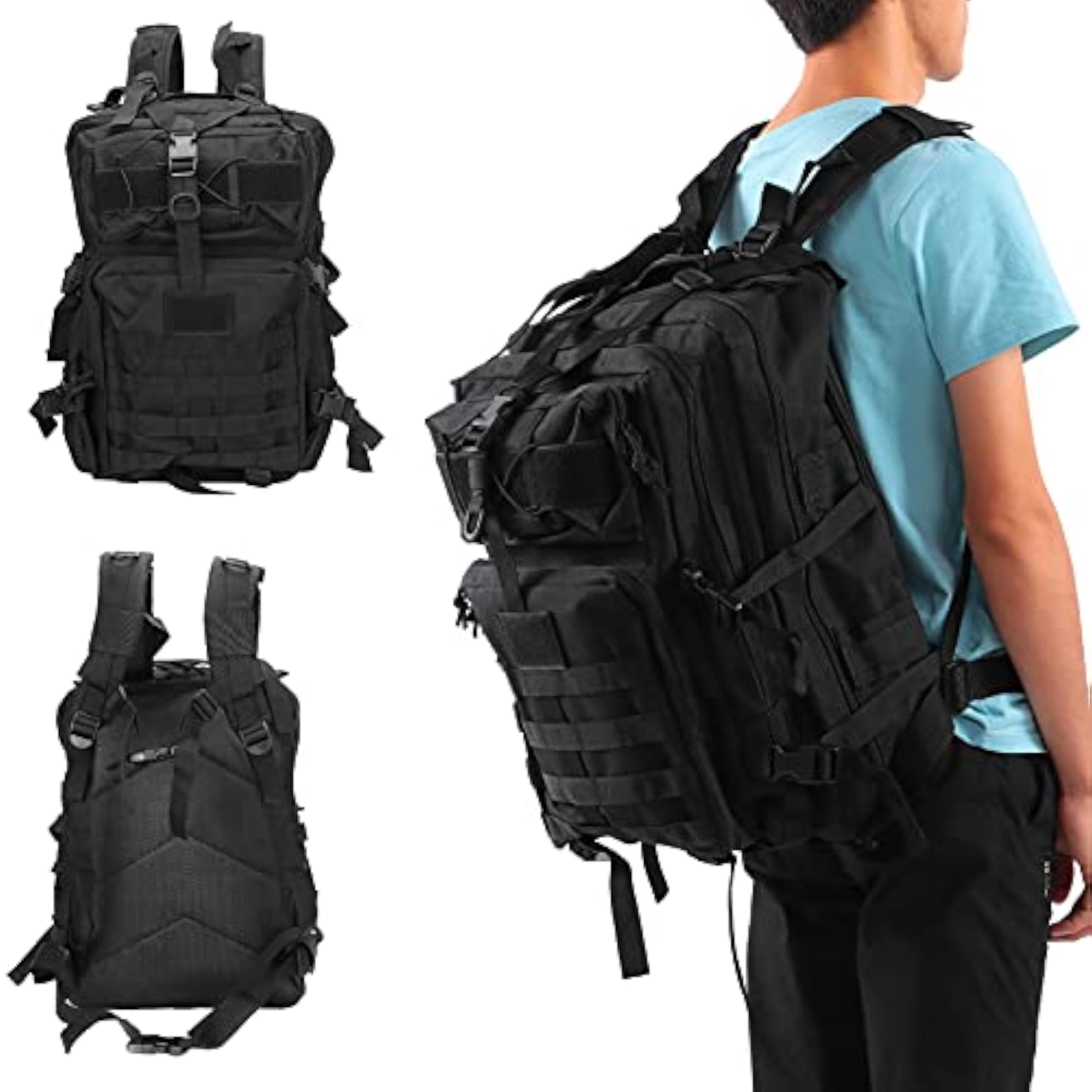Waterproof Sport Backpack for Camping and Travel, Black