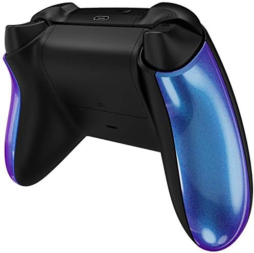 eXtremeRate Textured Red Back Panels, Comfortable Non-Slip Side Rails, 3D Splashing Handles, Game Improvement Replacement Parts for Xbox Series X/S Controller - Controller NOT Included