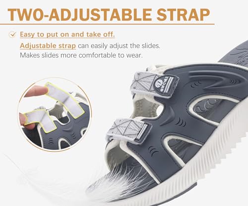 Image of ONCAI Womens Orthotic Sandals Ladies Recovery Walking Slides Arch Support Plantar Fasciitis Comfort Orthopedic Soft Cushion Summer Adjustable Sandalias Size 6-12