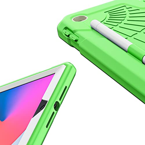 SIBEITU Case Compatible with iPad 9th Generation for Kids, with Pencil Holder Stand, Heavy Duty Rugged Case for iPad 10.2 inch