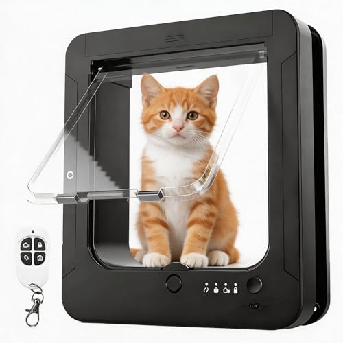 Puerta para gatos electrónica que soluciona el estrés de abrir la puerta por las noches 2