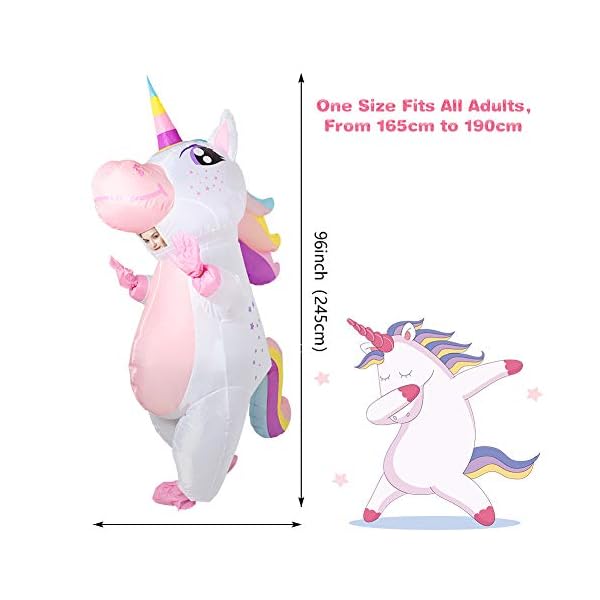 Ourwarm unicorn inflatable costume for adult, funny halloween costume blow up unicorn costume for man and women halloween cosplay supplies - image 4
