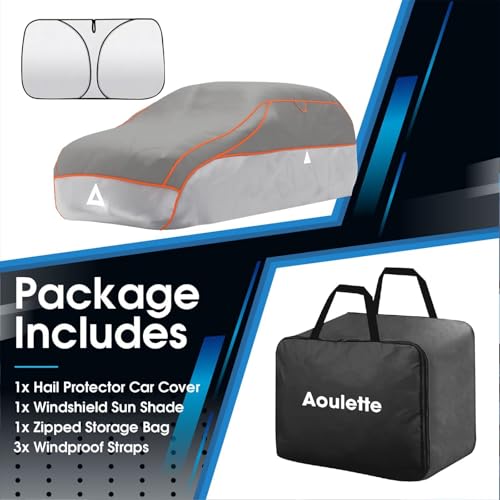 Image of Large SUV Hail Protector Car Cover with Thick Multi-Layered EVA | Gift Windshield Sun Shade | Custom Fit Chevrolet Tahoe, Ford Expedition, GMC Yukon, Cadillac Escalade etc.| See Size Chart |