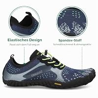 SAGUARO Barfußschuhe Herren Barfussschuhe Damen Barfuss Schuhe Outdoor Zehenschuhe Leicht Fitnessschuhe Traillaufschuhe mit Breite Zehenbox, Fast Ⅰ - Barfußschuhe Blau, Gr.47 EU – Ansicht 3