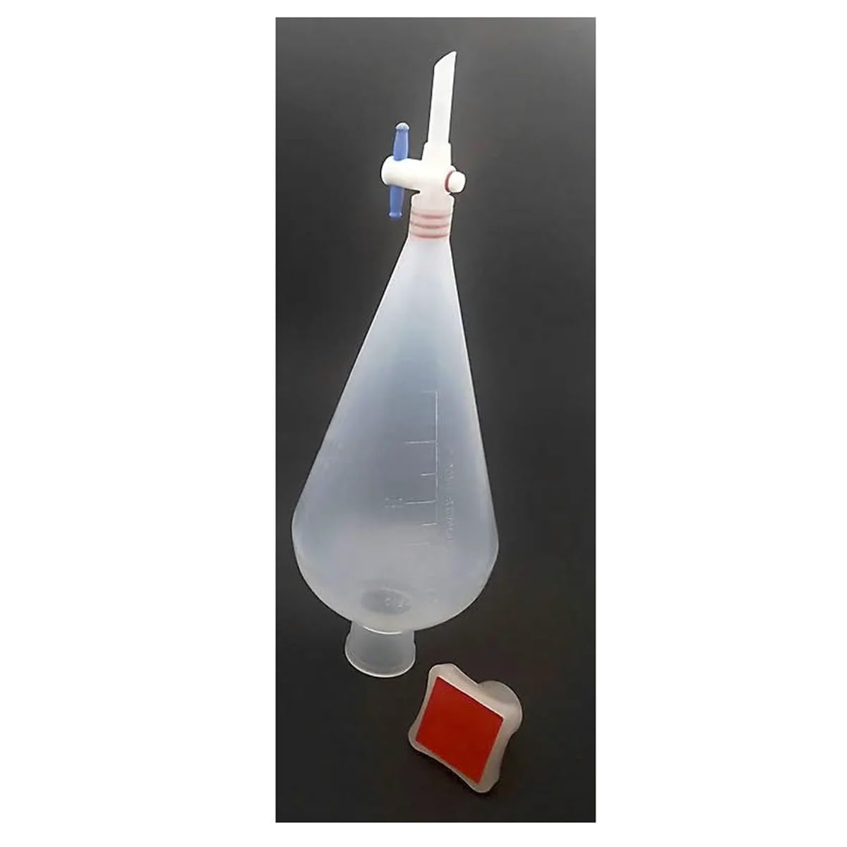 Vetreria da laboratorio 1 imbuto separatore in plastica sagomato da 125/250/500/1000 ml con imbuto gocciolatore in PTFE con tappo a presa o tappo filettato(250ml Type-A)