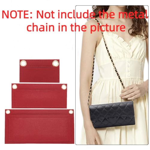 Pochette de conversion multi-poches rouge en feutre pour mini portefeuille - 4