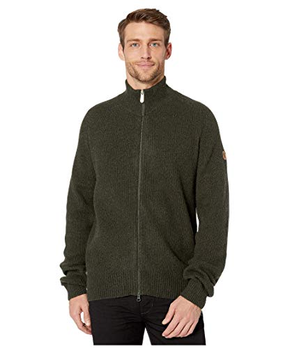 Preisvergleich Produktbild Fjällräven Herren Greenland Re-Wool Cardigan M Jacket, Dunkles Waldgrün, 2XL