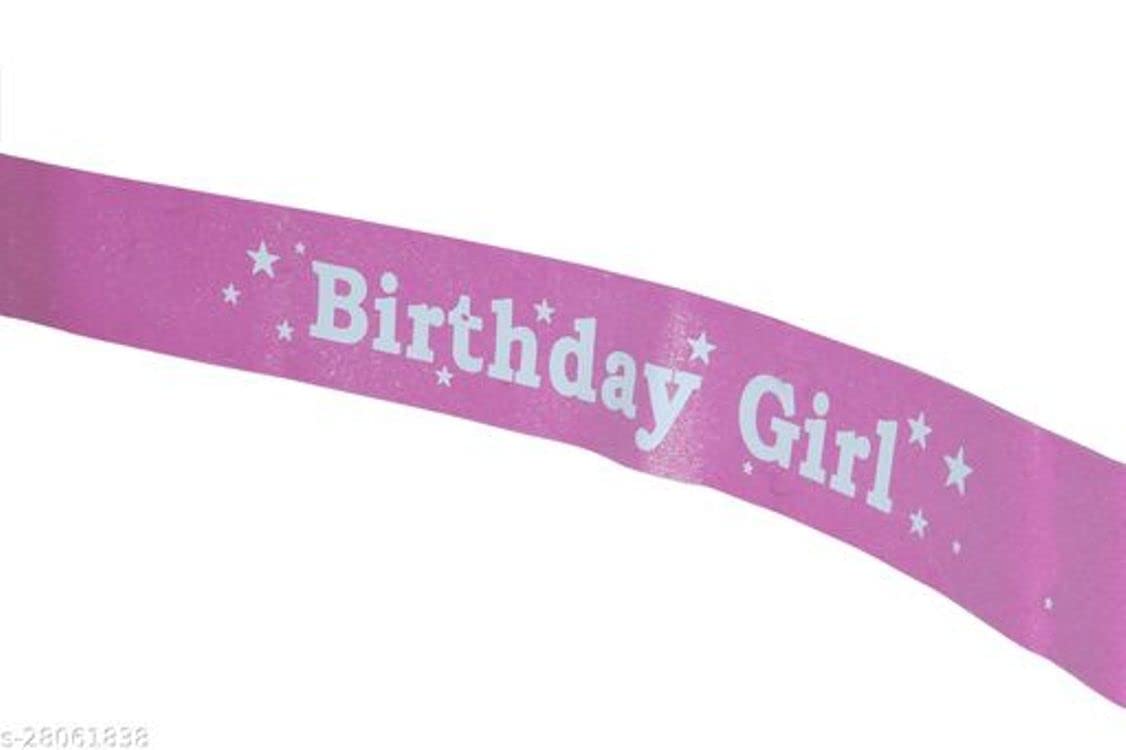 Fun Affairs Elegant Birthday Girl Satin Sash Pink White 13th, 16th,18th, 21st Favors Decoration Sash for Girls Birthday Party, 1pc 2