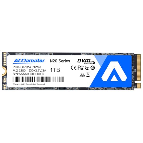 Amazon | Acclamator SSD 1TB NVMe M.2 2280 PCIe Gen3.0×4 読込最大