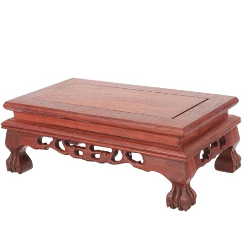 KOCKSHION 紅木製木製ベース 飾台 仏像置き台 花瓶台 高耐久性 手作り細工 ホーム装飾用 コレクション展示向け