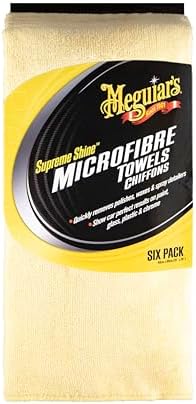 Meguiar's Supreme Shine Mikrofasertücher 6 Stück, Poliertuch Auto, Ultraweiches Mikrofasertuch, Saugstark und Lackschonend, Waschbar, Autopflege ohne Streifen – Microfiber Towels X