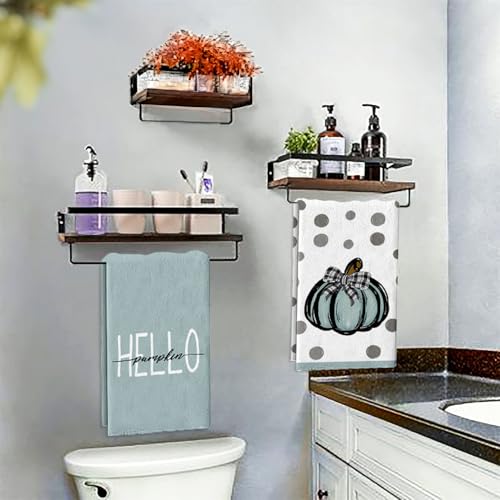 Korvita HYGB11 Hello Pumpkin Hand Towels Set 2 Pcs, Vintage Pumpkins Hand Towels, Thanksgiving Bathroom Decorative Soft Absorbent Hand Towels For Bathroom Home Hotel Gym Spa Yoga Beach 17 Inchx26 Inch thumb #5