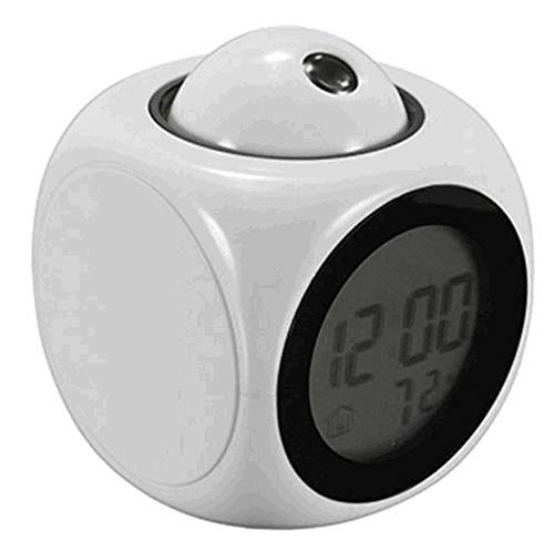 Digital projection alarm clock LCD display voice speaking home LED projector