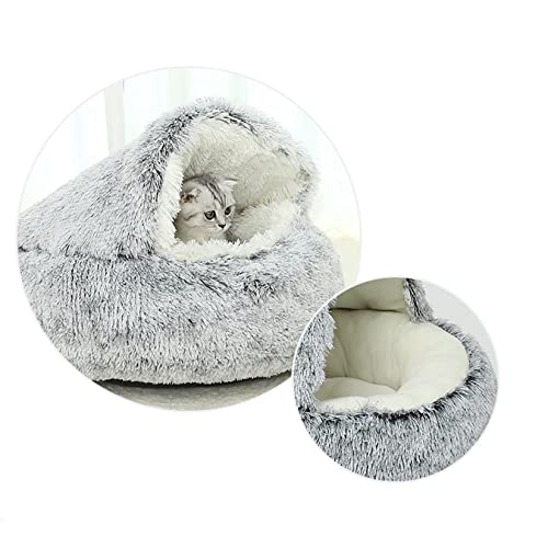 PetPhindU Hundehäuser Weiche Innen Im Innenraum Geschlossene Zelthütten Warm Höhlenhund Hunde Zwinger Winter Warm Warmes Muschel Halbvergesselt Katzenstreu Pet Cat Bett Halbschloss Zwinger Hundebett