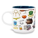Harry Potter Hogwarts Allover Icons Ceramic Stacking | Large Coffee Cup For Espresso, Caffeine, Beverages, Home & Kitchen Essentials | Wizarding World Gifts and Collectibles | Holds 13 Ounces