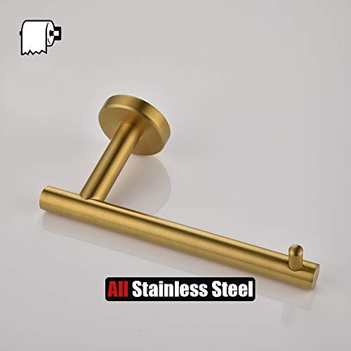 Jqk Gold Toilet Paper Holder, 5 Inch Tissue Paper Dispenser, 304 Stainless Steel Thick 0.8Mm Wall Mount, Brushed Brass, Tph100-Bg #TOP7