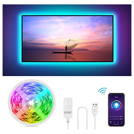 Gosund Alexa LED Strip USB, 2.8M RGB Smart WiFi LED Streifen 16 Millionen Farben APP Steuerbar 5050 LED Musik Lichtband für 40-60" TV PC-Bildschirm Schlafzimmer, kompatibel mit Alexa Google Assistant