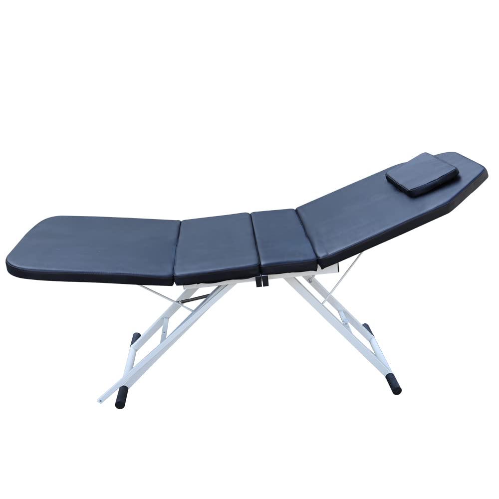 Klappbar Massageliege,Tragbare Massageliege, Mobiler Massagetisch, Faltbares Spa-Bett Tattoo-Bett Schönheitssalon Therapie Tattoo-Liege Leichtgewicht, Anti-Rutsch-Matte, Schwarz
