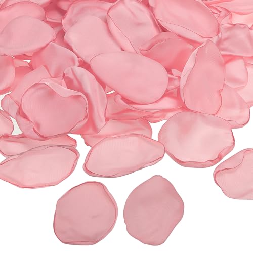PATIKIL Pétalos de Rosa, 200Pcs Pétalos de Flores Seda Artificiales Pétalos de Rosa Falsos para Esparcir por Boda, Pedidas, Fiestas, Decoración de Mesa Nocturna Romántica, Color Rosa Claro