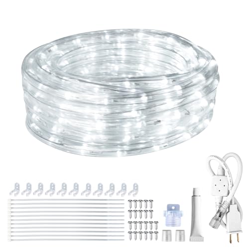 SURNIE 18ft Outdoor Rope Lights, IP65 Waterproof, Daylight White