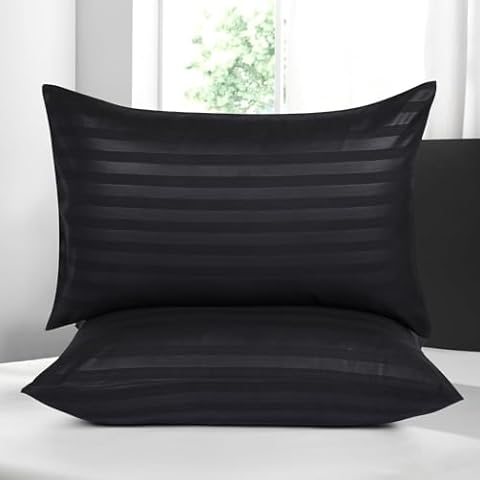 Moonlight Bedding Luxury Pillowcases - Black Stripe Cover