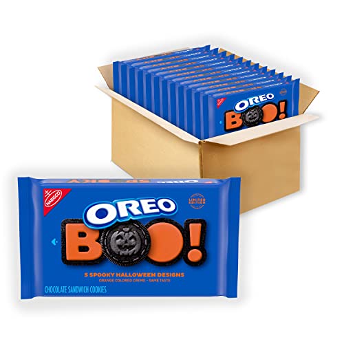 Oreo Orange Creme Chocolate Sandwich Cookies, Limited Edition, Halloween Cookies, 12 - 1.25 Lb Packs