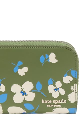 Image of kate spade new york Devin Painterly Bouquet Embossed Smooth Leather Zip Around Continental Wallet