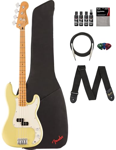 Fender Player II Precision Bass - Hialeah �C�G���[�o���h���A�M�O�o�b�O�A�X�g���b�v�A�P�[�u���A3�p�b�N�s�b�N�A�M�^�[�N���[�j���O�L�b�g�t��