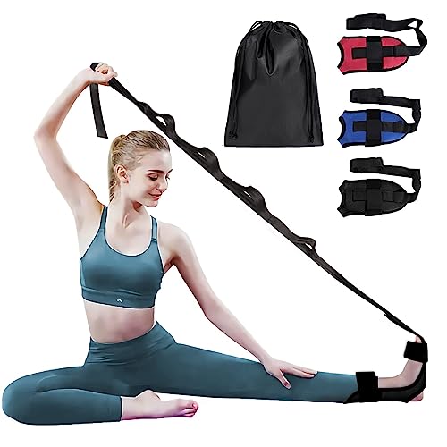 Cycleacc Leg Stretching Strap Foot And Calf Stretcher For Plantar Fasciitis, Hamstring Fascia Stretcher With Adjustable Loops, Yoga Strap For Working Out,Dance And Gymnastics (Red) #TOP8