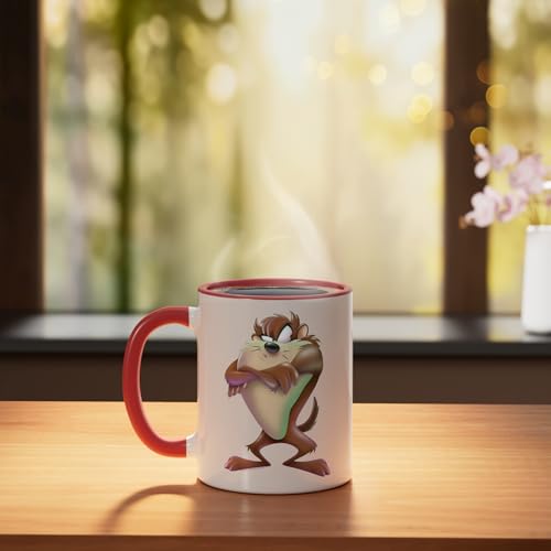 Taza cerámica Looney Tunes Tazmanian Devil rojo blanco miniatura 3