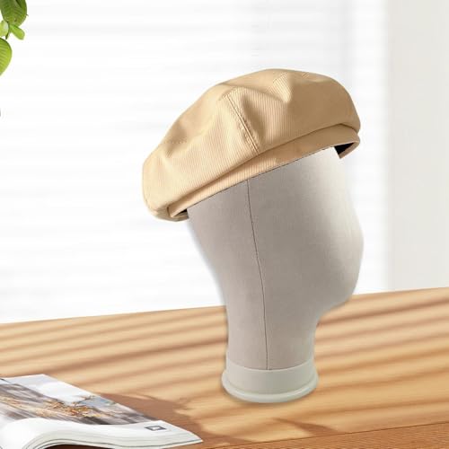Tête de mannequin daim blanc 22 pouces avec base stable fixe
