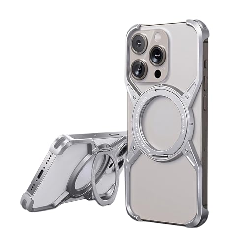 Coque sans cadre pour iPhone 15, 14, 13 argentée avec anneau magnétique Yoidesu