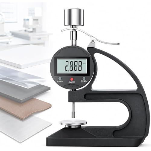 Calibrador digital de espesores 0-12.7mm con medidor de alta precisión, resolución 0.001mm y pantalla LCD para goma, plástico, papel, cuero y láminas metálicas miniatura 1