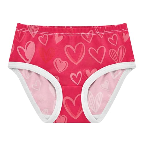Vibrant Pink Hearts Gifts Red Panties for Girl Toddler Underwear Floral Cotton Personalized Undies Kids Briefs 2t