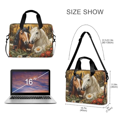 Maletín para laptop ALAZA con diseño de caballos miniatura 4