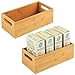 mDesign Caja organizadora para Cocina – Práctico cajón de Madera de bambú con Asas integradas – Organizador de Cocina Abierto para Guardar Utensilios de Cocina – Juego de 2 – Color Natural