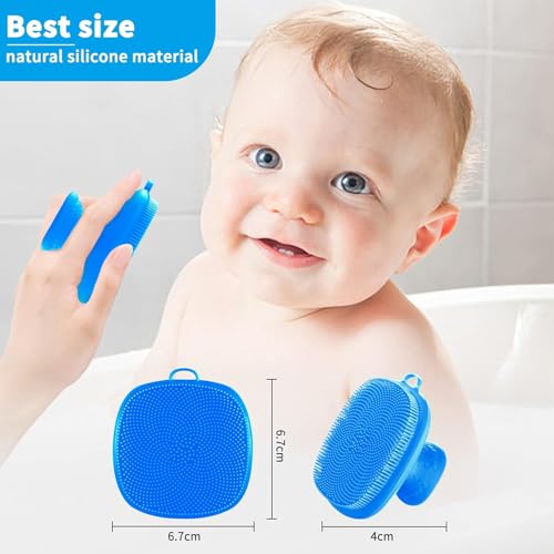 Image of VWMYQ Face Scrubber, Silicone Face Scrubber for Men, Gentle Exfoliator Pad & Massager, Facial Cleansing /Wash Brush - Removes Dead & Dry Skin (Blue, Square)
