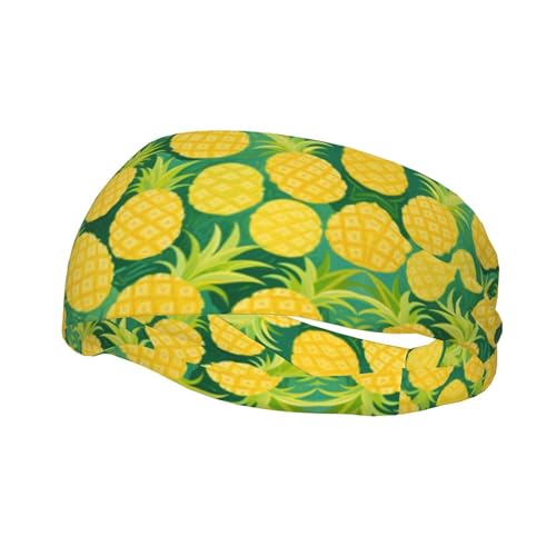 Boys Girls Hawaiian Tropical Pineapple Art Sports Sweat Band Multi Style Lovely Head Ribbon Headdress for Sports Athletic Spa