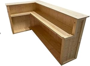 Drewniany Bar Ogrodowy Kształt L z Półką