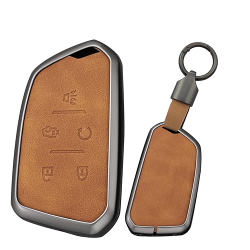 Coque de clé Cadillac Escalade CT5 XT5 marron en zinc pour éviter rayures et fissures