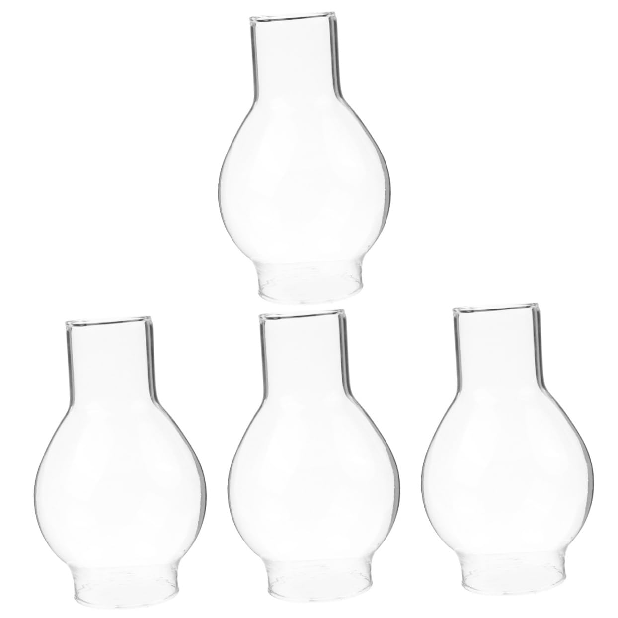 4pcs Glass Candle Lampshade Lamp Shade Transparent Shade Kerosene Lamp Chimney Victorian Oil Lamp Transparent Glass Candle Holder Decorative Candle Cover Clear Glass Candle Cover Amosfun